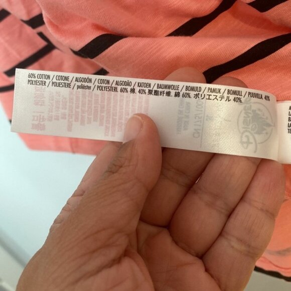 Disneys Women Pink Salmon Graphic Minnie Mouse Short Sleeve T-shirt Size Large - Picture 10 of 11